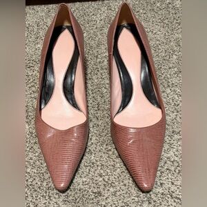 Cole Haan Blush Pink Snakeskin Kitten Heel Pumps